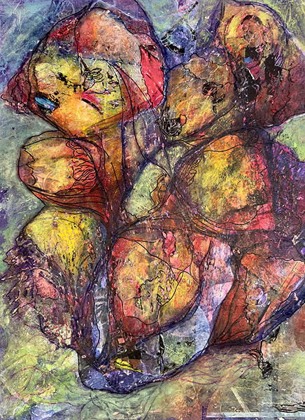 Alameda foodball, by Raya Dukhan, vanlife series mixed media on paper - 18 X 24