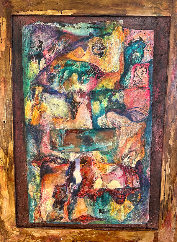BRC: Out on the playa V, by Raya Dukhan, vanlife series - mixed media on board - 24 X 33