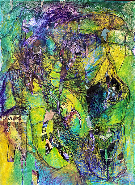 NOLA: Pirates, by Raya Dukhan, vanlife series - mixed media on paper - 18 X 24