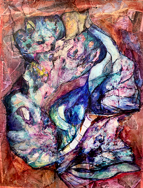 PNW: Hood canal fiesta, by Raya Dukhan, vanlife series - mixed media on paper - 18 X 24