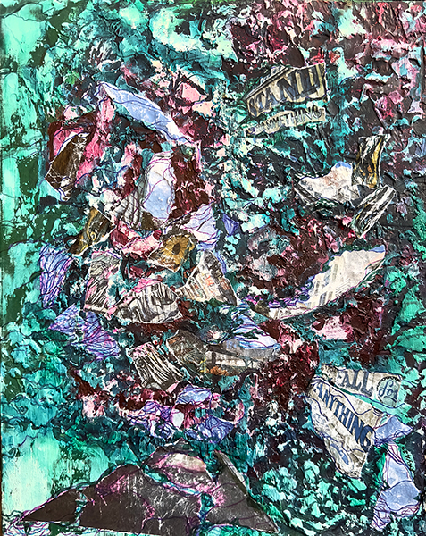 SF: Graffiti Alley, by Raya Dukhan, vanlife series - mixed media on canvas - 16 X 20