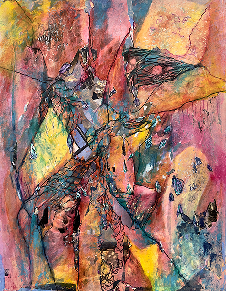 TorC > Austin: Chile or it didn't happen, by Raya Dukhan, vanlife series -mixed media on paper - 18 X 24