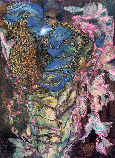 Utah: Spring hike, by Raya Dukhan, vanlife series - mixed media on paper - 18 X 24
