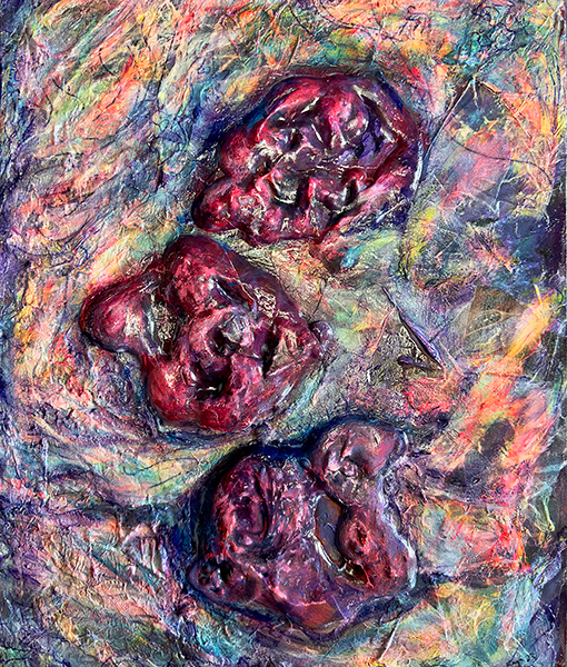 Abby by Raya Dukhan, connected series -  mixed mixed media on canvas - 16 X 20