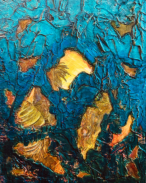 Beast within by Raya Dukhan-  mixed media on canvas - 16 X 20