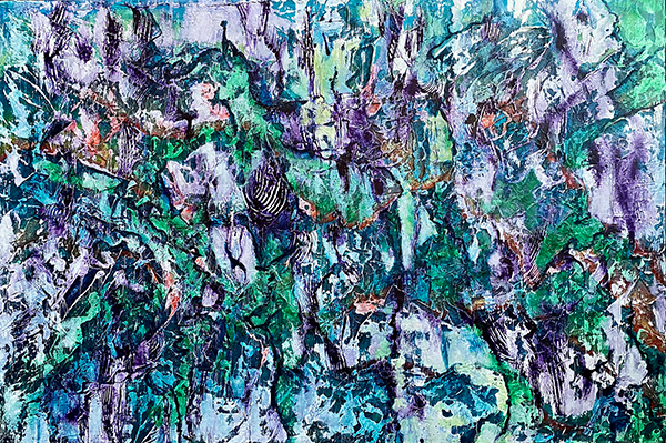The Rise of Spring, by Raya Dukhan, connected series -  mixed media on canvas - 36 X 24