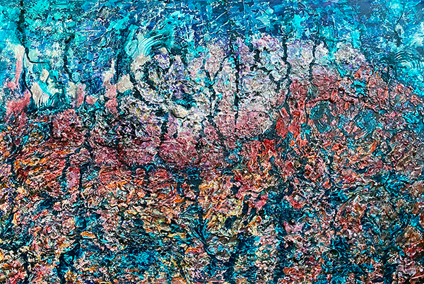 Dawn of the day by Raya Dukhan, connected series -  mixed media on canvas - 36 X 24