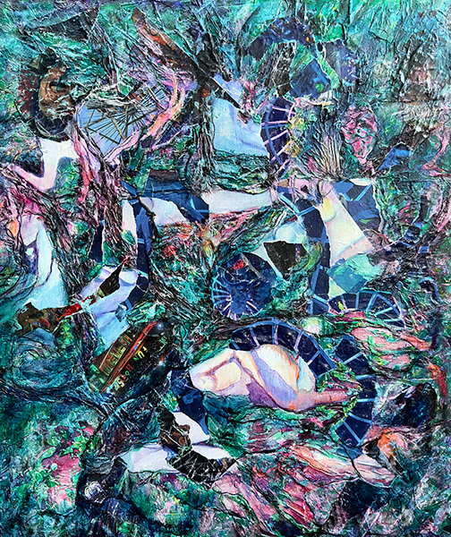 Disassociated by Raya Dukhan-  mixed media on canvas - 24 X 28
