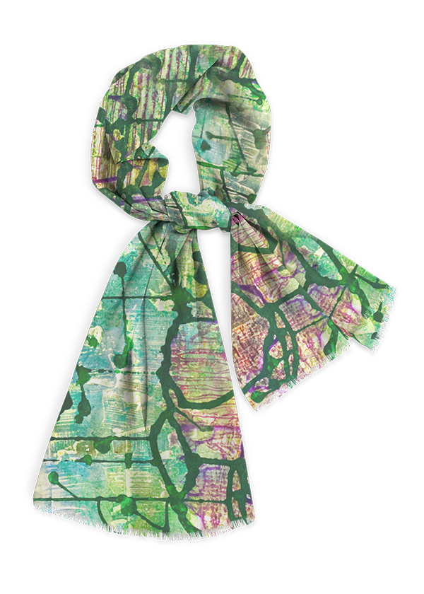 Land Space scarf, by Raya Dukhan - 100% Lenzing Modal 28 X 78
