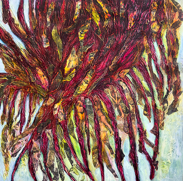Tobacon by Raya Dukhan - mixed media on canvas - 30 X 30