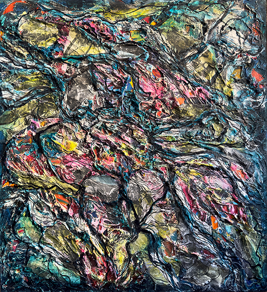 Willow II, by Raya Dukhan, connected series - mixed media on canvas - 20 X 20